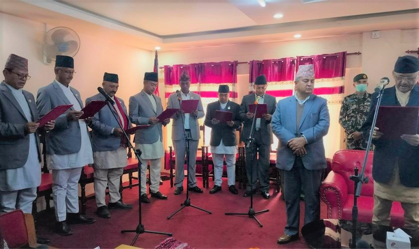 बागमती प्रदेशका नवनियुक्त मन्त्रीहरूले लिए शपथ