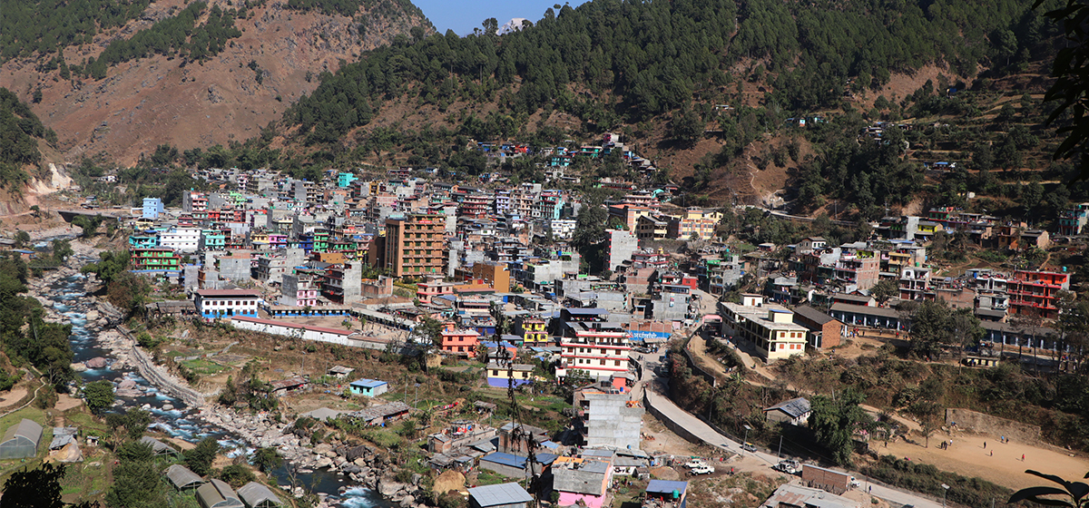 बुर्तिबाङ बजार: नमुना सहरको काम सुस्त गतिमा