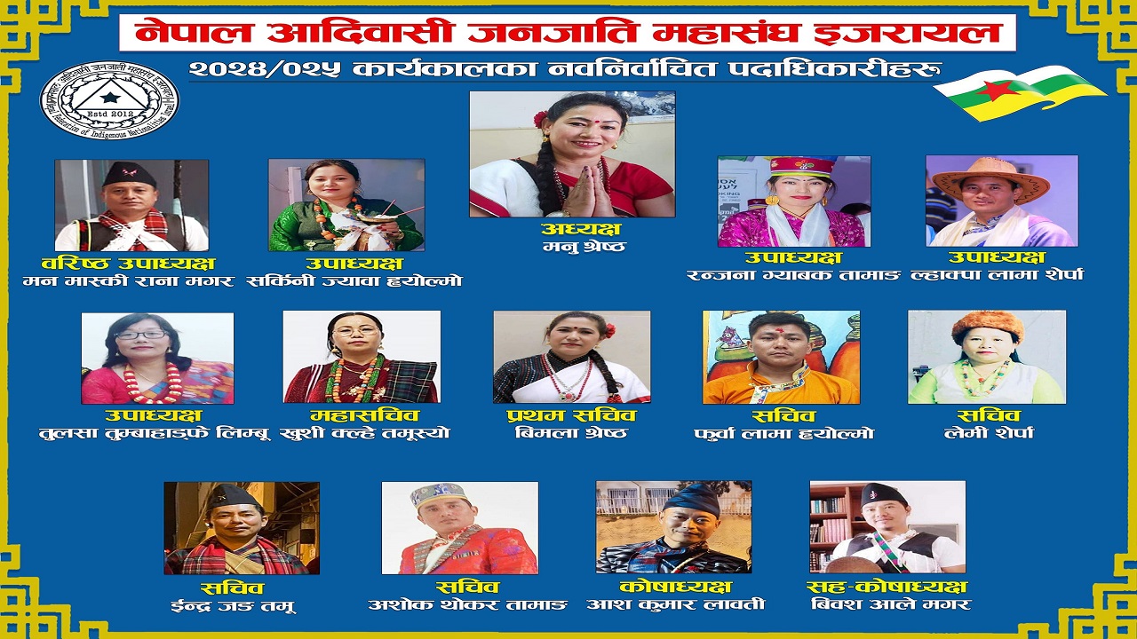 आदिवासी जनजाति महासंघ इजरायलको अध्यक्षमा मनु श्रेष्ठ