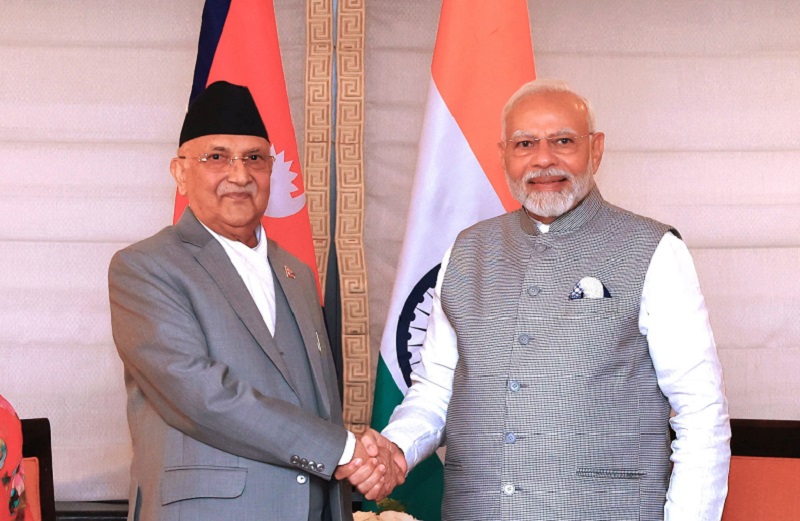 प्रधानमन्त्री ओेली र भारतका प्रधानमन्त्री मोदीबिच न्युयोर्कमा भेटवार्ता